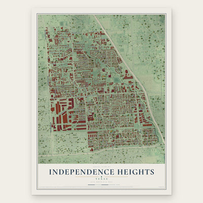 Independence Heights, Texas map print, the full design