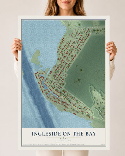 Map of Ingleside on the Bay, Texas, 24 x 36 inch unframed archival matte print