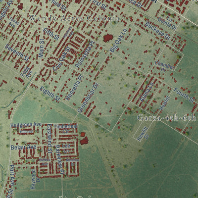 Close-up of the map of Ingleside, Texas print showing street and building detail