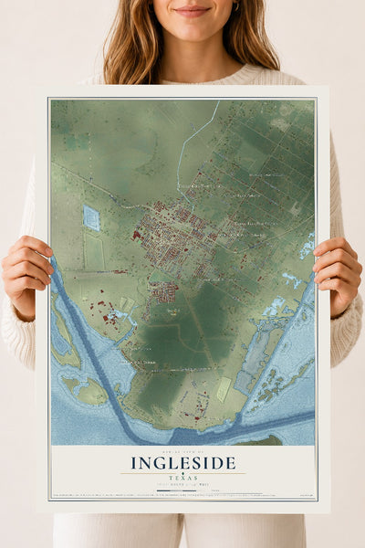 Map of Ingleside, Texas, 18 x 24 inch unframed archival matte print