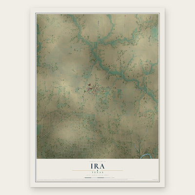 Ira, Texas map print, the full design