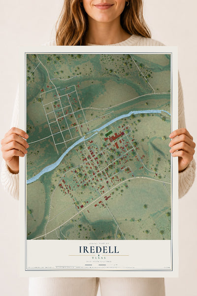 Map of Iredell, Texas, 18 x 24 inch unframed archival matte print
