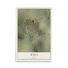 Map of Itasca, Texas, 12 x 18 inch unframed archival matte print