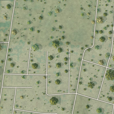 Close-up of the map of J.F. Villareal, Texas print showing street and building detail