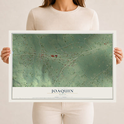 Map of Joaquin, Texas, 12 x 18 inch unframed archival matte print