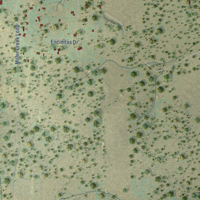 Second close-up of the map of Johnson City, Texas print showing more streets and buildings