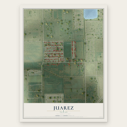 Juarez, Texas map print, the full design