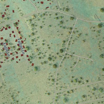Second close-up of the map of Kempner, Texas print showing more streets and buildings