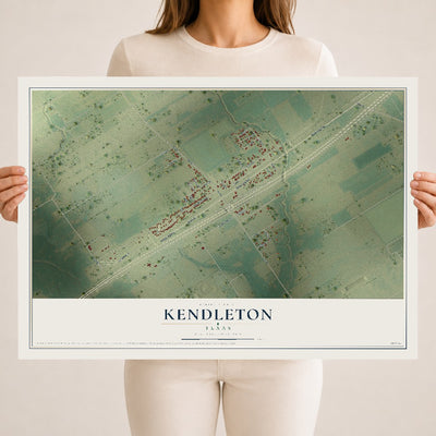 Map of Kendleton, Texas, 18 x 24 inch unframed archival matte print