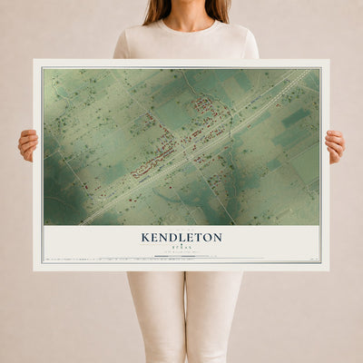 Map of Kendleton, Texas, 24 x 36 inch unframed archival matte print