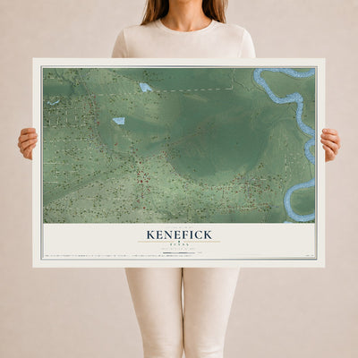 Map of Kenefick, Texas, 24 x 36 inch unframed archival matte print