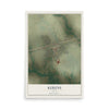 Map of Kerens, Texas, 12 x 18 inch unframed archival matte print