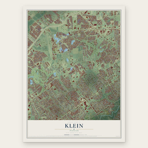 Klein, Texas map print, the full design