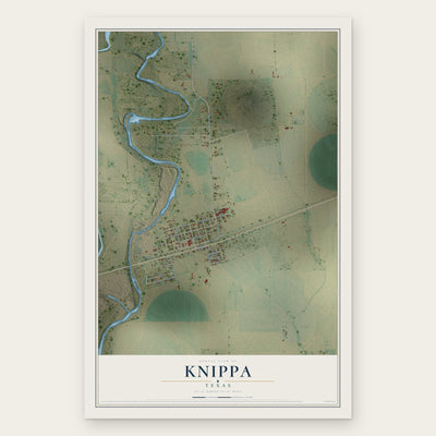 Knippa, Texas map print, the full design
