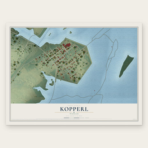 Kopperl, Texas map print, the full design