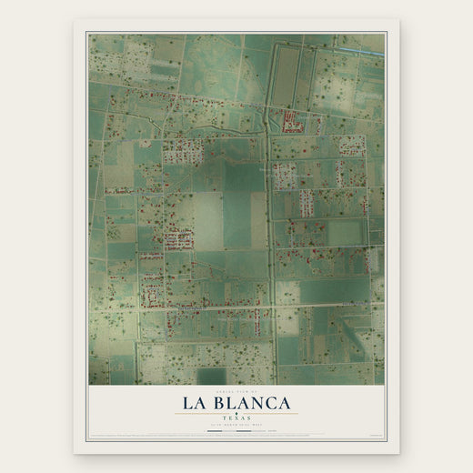 La Blanca, Texas map print, the full design