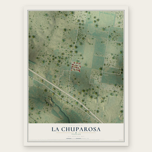 La Chuparosa, Texas map print, the full design