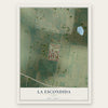 La Escondida, Texas map print, the full design