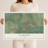 Map of La Grange, Texas, 12 x 18 inch unframed archival matte print