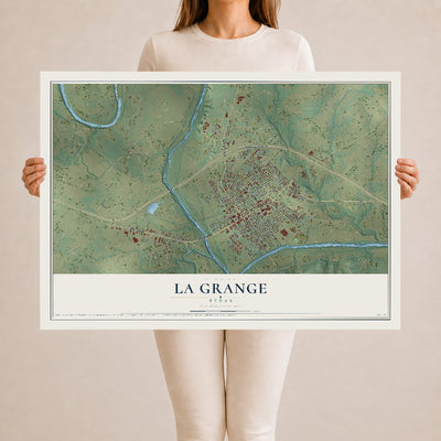 Map of La Grange, Texas, 24 x 36 inch unframed archival matte print