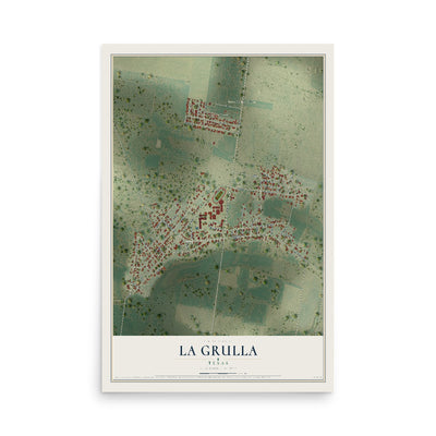 Map of La Grulla, Texas, 12 x 18 inch unframed archival matte print