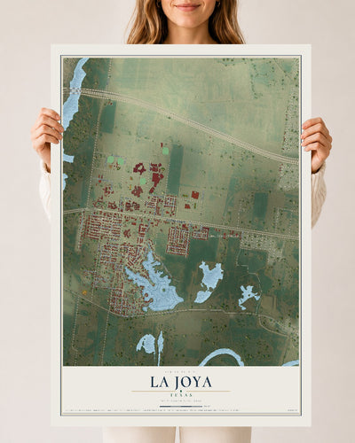 Map of La Joya, Texas, 24 x 36 inch unframed archival matte print