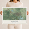 Map of La Marque, Texas, 12 x 18 inch unframed archival matte print