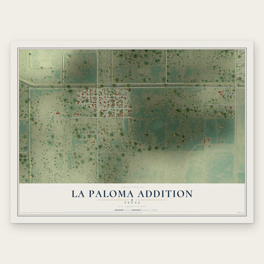 La Paloma Addition, Texas map print, the full design