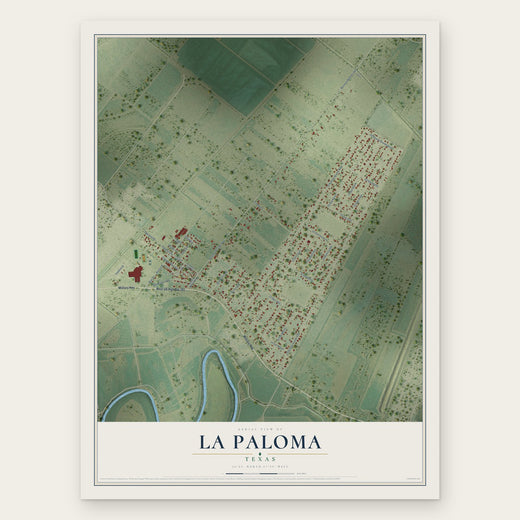 La Paloma, Texas map print, the full design
