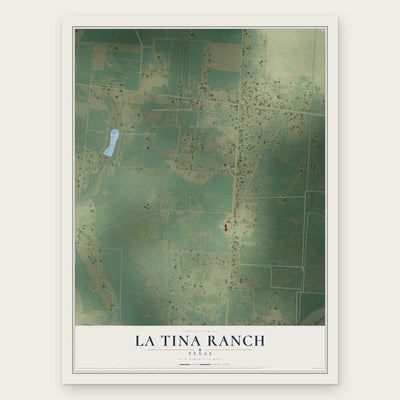 La Tina Ranch, Texas map print, the full design