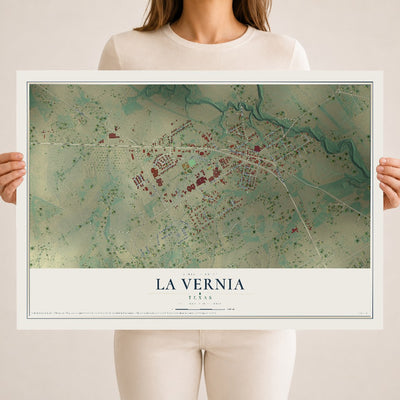 Map of La Vernia, Texas, 18 x 24 inch unframed archival matte print