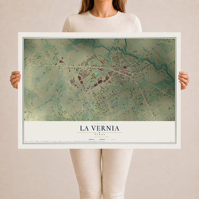 Map of La Vernia, Texas, 24 x 36 inch unframed archival matte print