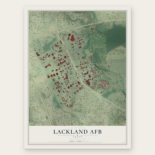 Lackland AFB, Texas map print, the full design