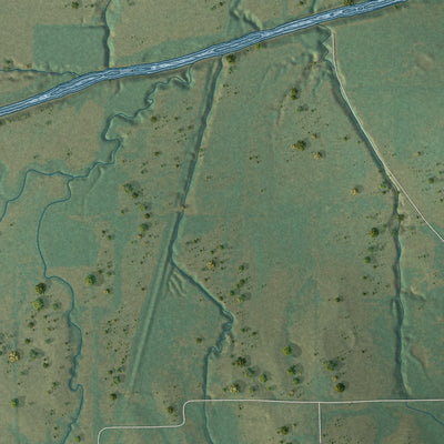 Second close-up of the map of Ladonia, Texas print showing more streets and buildings