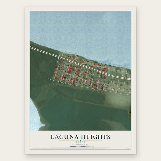 Laguna Heights, Texas map print, the full design