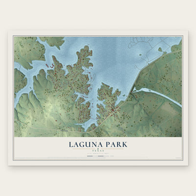 Laguna Park, Texas map print, the full design