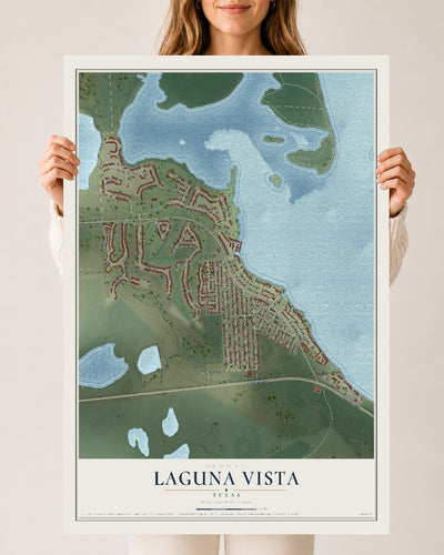 Map of Laguna Vista, Texas, 24 x 36 inch unframed archival matte print