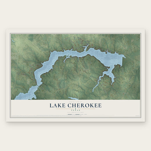 Lake Cherokee, Texas map print, the full design