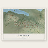 Lake View, Texas map print, the full design
