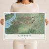 Map of Lake Worth, Texas, 12 x 18 inch unframed archival matte print