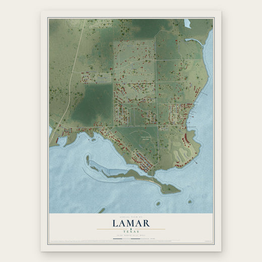Lamar, Texas map print, the full design
