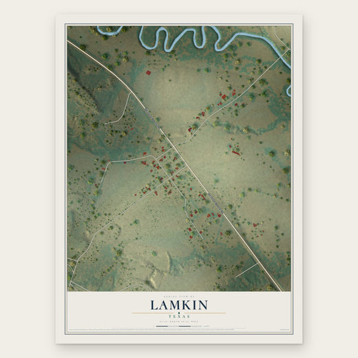 Lamkin, Texas map print, the full design