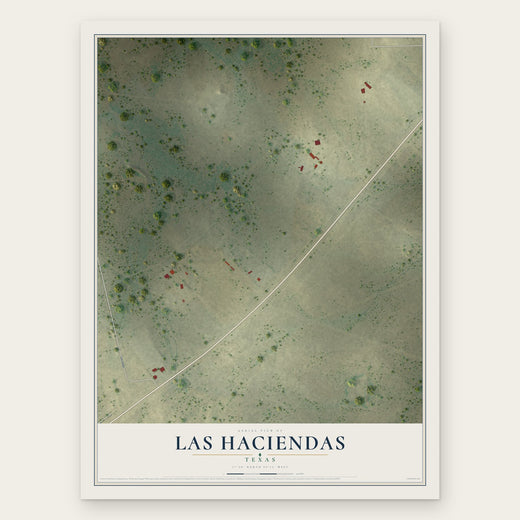 Las Haciendas, Texas map print, the full design