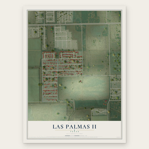 Las Palmas II, Texas map print, the full design
