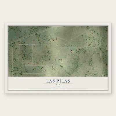 Las Pilas, Texas map print, the full design