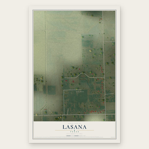 Lasana, Texas map print, the full design