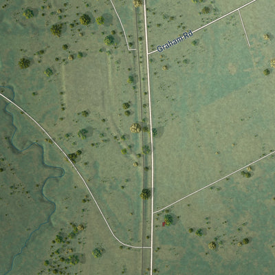 Second close-up of the map of Latexo, Texas print showing more streets and buildings