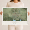 Map of Lawn, Texas, 12 x 18 inch unframed archival matte print