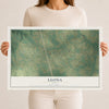 Map of Leona, Texas, 12 x 18 inch unframed archival matte print