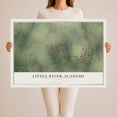 Map of Little River-Academy, Texas, 24 x 36 inch unframed archival matte print